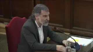 El expresidente de Omnium Cultural acusado en el juicio al 'procés', Jordi Cuixart, ha negado que se ejerciera violencia en las protestas durante los registros de la Consejería de Hacienda el 20 de septiembre de 2017.