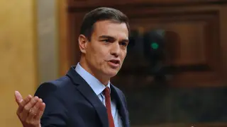 Pedro Sánchez, durante una intervención en el Congreso.