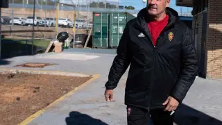 Víctor Fernández, en la mañana de este viernes en la Ciudad Deportiva, tras atender a los medios de comunicación.