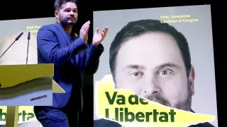 Gabriel Rufián celebra los resultados electorales