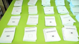 Papeletas del último referéndum celebrado