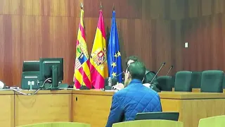 El acusado, Monsef Arjaz, cuando fue juzgado en la Audiencia Provincial de Zaragoza.