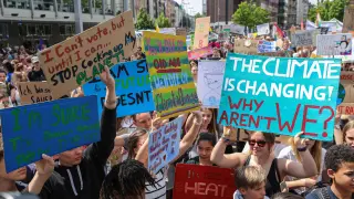 Protesta en contra de la crisis climática en Fráncfort (Alemania)