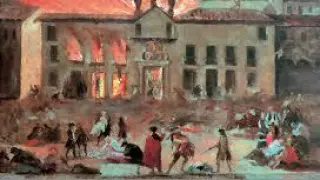 Goya. El Coliseo de Comedias de Zaragoza en llamas.