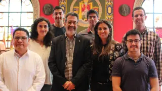 Los siete docentes latinoamericanos en la Universidad de Zaragoza.