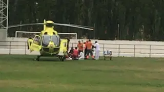 El helicóptero antendiendo a los heridos en Andorra