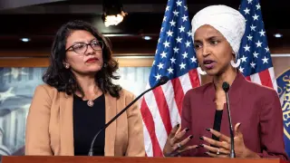 Las congresistas demócratas estadounidenses Ilhan Omar y Rashida Tlaib.