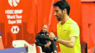 Pablo Abián celebra un punto en el pasado Barcelona Spain Masters