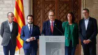 Comparecencia de Torra tras la reunión para analizar los incidentes en Cataluña.