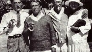 Jean Cocteau, Pablo Picasso, Igor Stravinsky y Olga Khokhlova en Antibes, 1926.