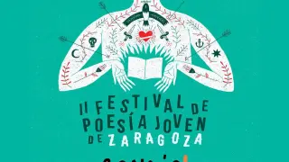 Cartel de la segunda edición del Festival de Poesía Joven de Zaragoza Rasmia!