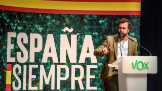 Iván Espinosa de los Monteros, en un acto de Vox el pasado domingo en Bilbao.