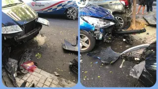 Imágenes del accidente compartidas en Twitter por la Policía Local
