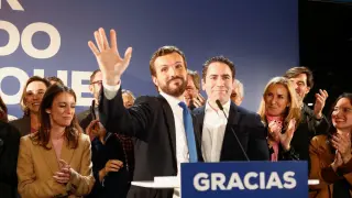Pablo Casado, tras conocer el resultado de las elecciones.