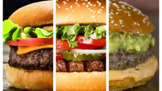 Las propuestas veganas de TGB, Burger King y Goiko.