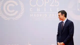 Pedro Sánchez, durante la inauguración de la Cumbre del Clima en Madrid.