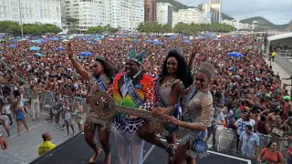 Espectáculo de apertura de los carnavales de Río de Janeiro.
