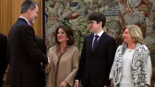 El Rey don Felipe recibe a familiares de Gregorio Ordóñez y directivos de la Fundación que lleva su nombre en vísperas del 25 aniversario de su muerte.