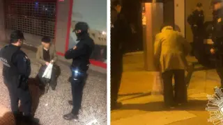 Imágenes difundidas por la Policía Local de Zaragoza con el hombre al que han ayudado