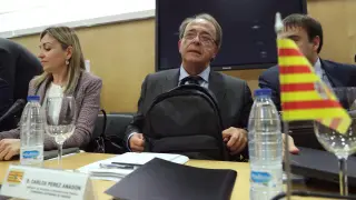 El consejero aragonés de Hacienda, Carlos Pérez Anadón, ayer, en el Consejo de Política Fiscal.