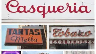 Algunos carteles con solera de Zaragoza. Neones y tipografías que son memoria de la ciudad.