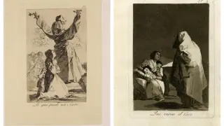 Los dos caprichos de Goya que aparecen en la serie.