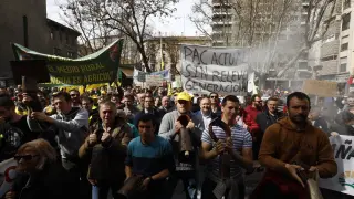 La manifestación a pie del campo aragonés toma el centro de Zaragoza