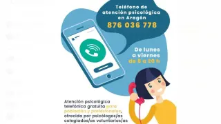 Teléfono de atención psicológica para ciudadanos y profesionales de Aragón
