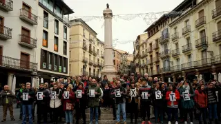 Acto celebrado por Teruel Existe en la plaza del Torico con motivo del 20 aniversario de la plataforma.