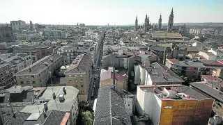 Vista de Zaragoza desde la iglesia de la Magdalena.