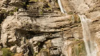 Turbiditas plegadas en la cascada de Sorrosal (Broto).