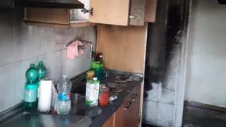 Así ha quedado la vivienda que ha sufrido un incendio en Alfajarín.