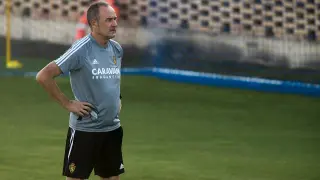 Víctor Fernández, en el último entrenamiento.