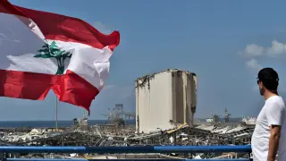 El puerto de Beirut, unos días después de la explosión.