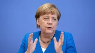 Angela Merkel este viernes en Berlín.