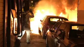 Incendio de contenedores en Zaragoza