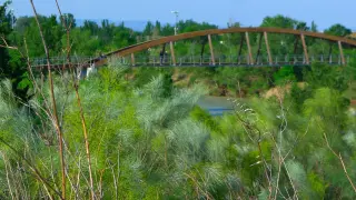 Ribera del río Gállego y pasarela de San Juan.