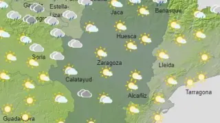 Mapa del tiempo en Aragón el día 12 de octubre.