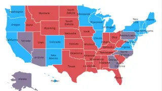 Mapa EE. UU: elecciones