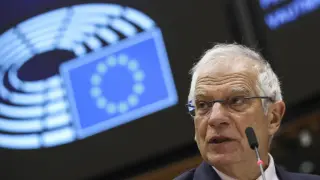 Borrell, durante el debate en el Parlamento Europeo sobre las elecciones en Estados Unidos.