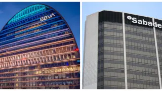 Sedes de BBVA y Banco Sabadell