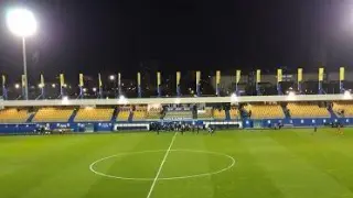 El estadio de Santo Domingo de Alcorcón, donde juega el Real Zaragoza esta noche de martes el partido de la 2ª Ronda de la Copa del Rey.