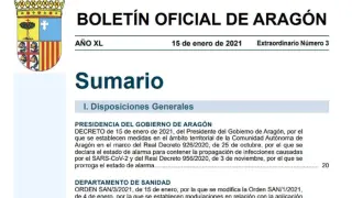 El BOA publica el decreto con las nuevas restricciones en Aragón desde el 16 de enero.