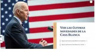 Portada de la web de la Casa Blanca, en español.