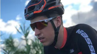 El ciclista aragonés Javier Comín