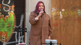 La cantante Patricia Romo en el paseo de la Independencia de Zaragoza.