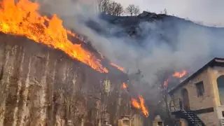 Incendio en Bera (Navarra).