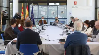 Los consejeros de Economía y Educación, Marta Gastón y Felipe Faci, han presidido este jueves en Huesca el Consejo Aragonés de FP.