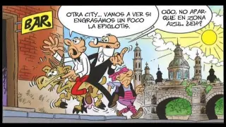Una de las viñetas, cuya acción transcurre en Zaragoza