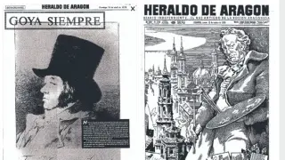 Portada del suplemento del 16 de abril de 1978 y el especial del 12 de octubre, ambos protagonizados por Goya